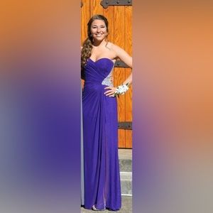 Le Femme Eggplant Purple, Beaded Prom Dress. Size 2, Unaltered